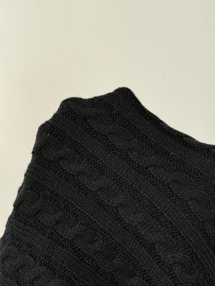 Shein Curve+ midi ruha, fekete