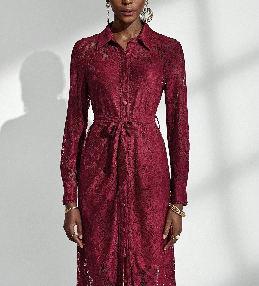 SHEIN bordó maxi ruha