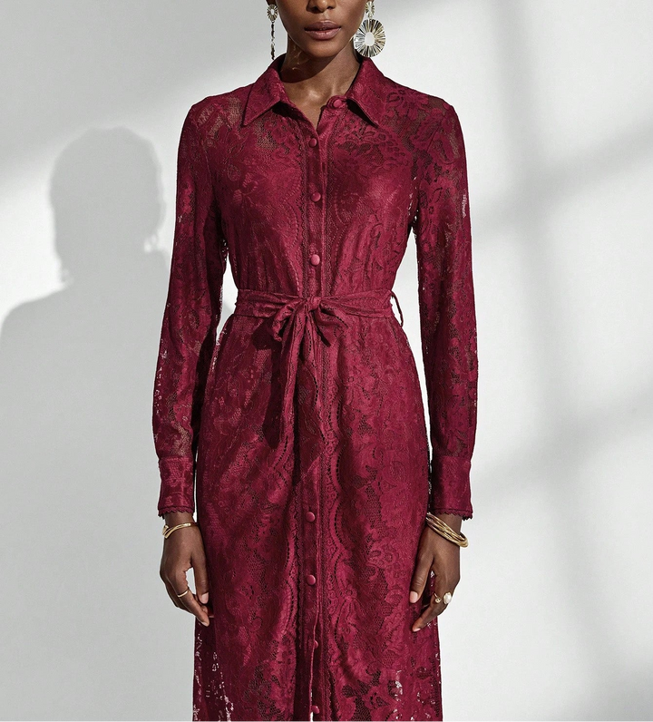 SHEIN bordó maxi ruha