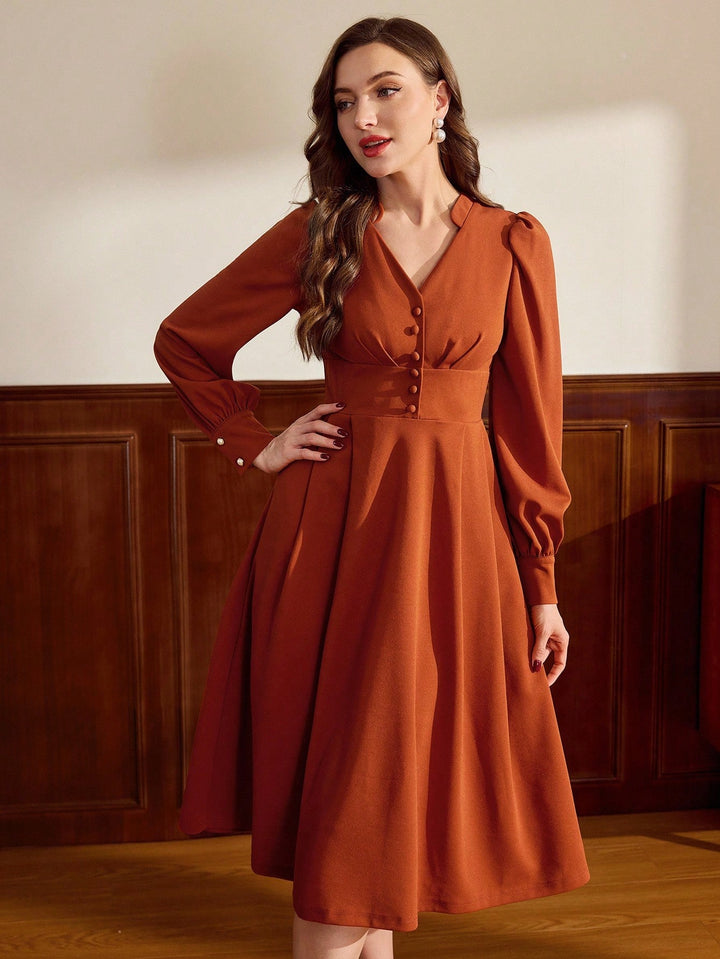 Rochie midi SHEIN, maro