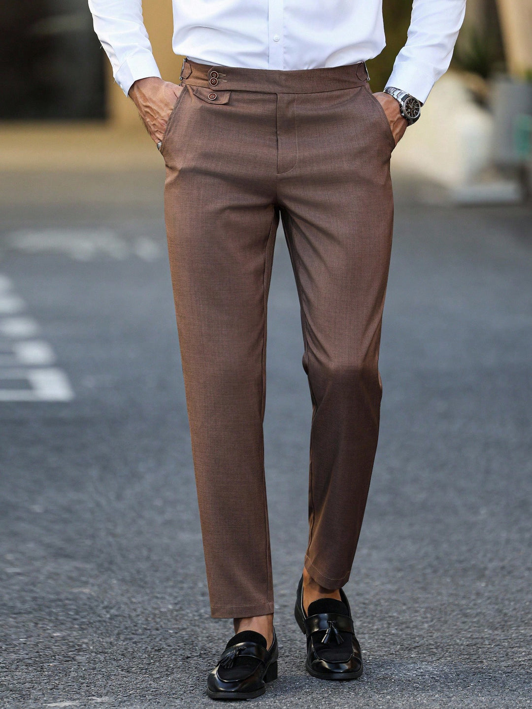 Pantaloni SHEIN, maro