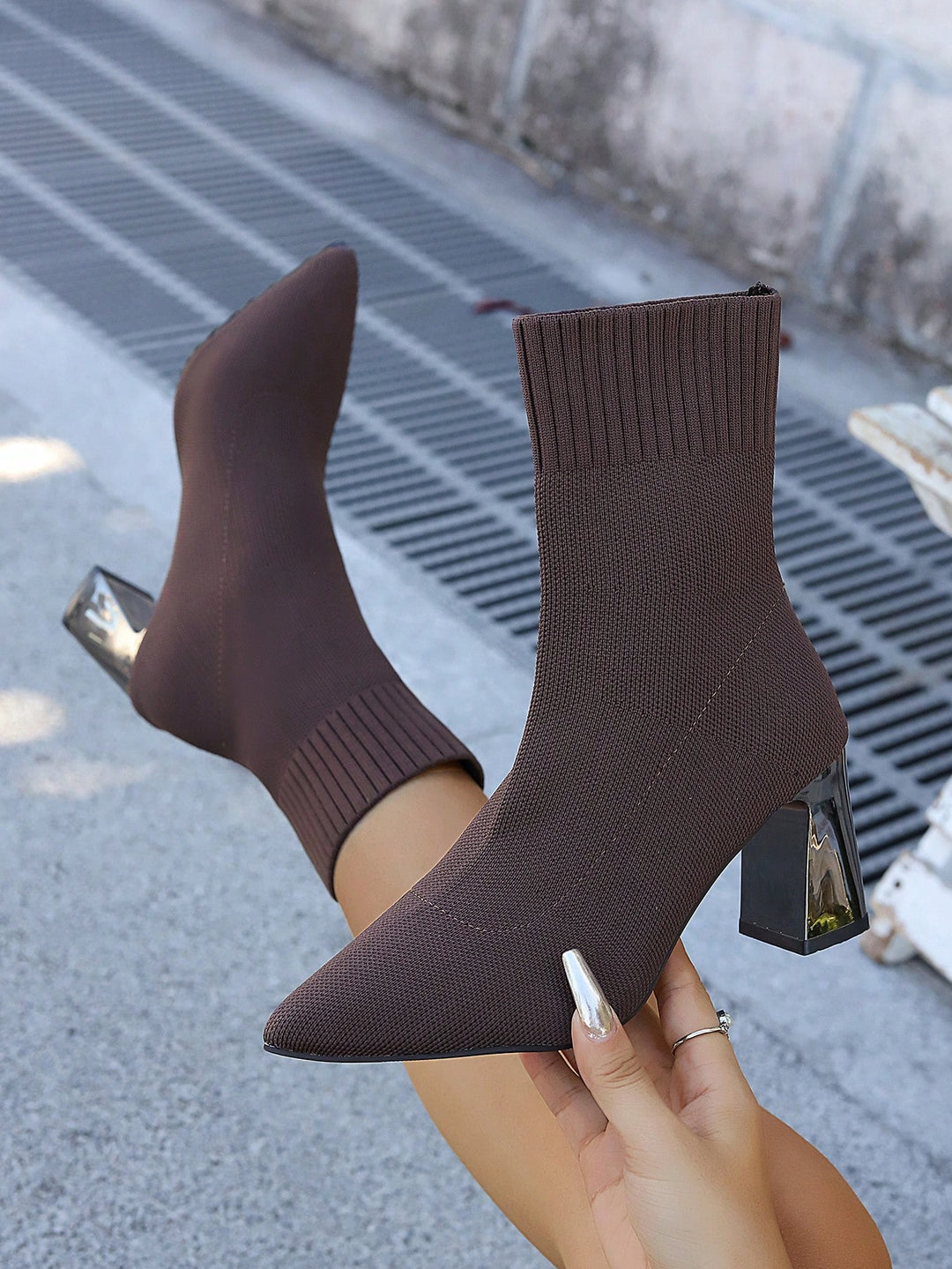 Botine SHEIN,maro
