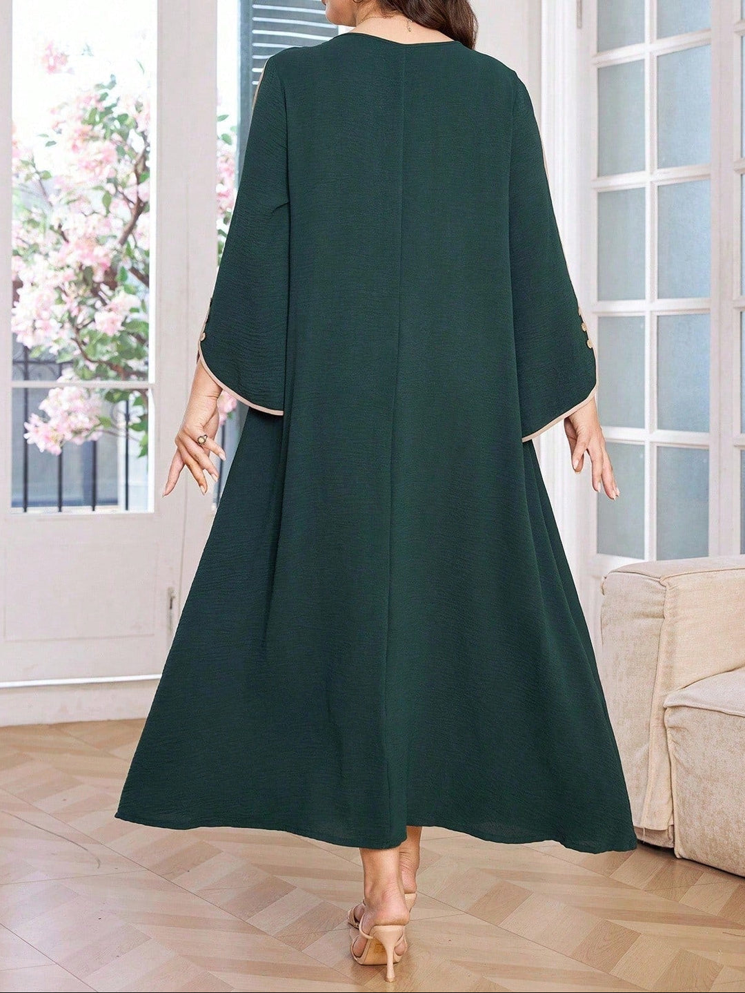 Shein Curve+ maxi ruha, zöld