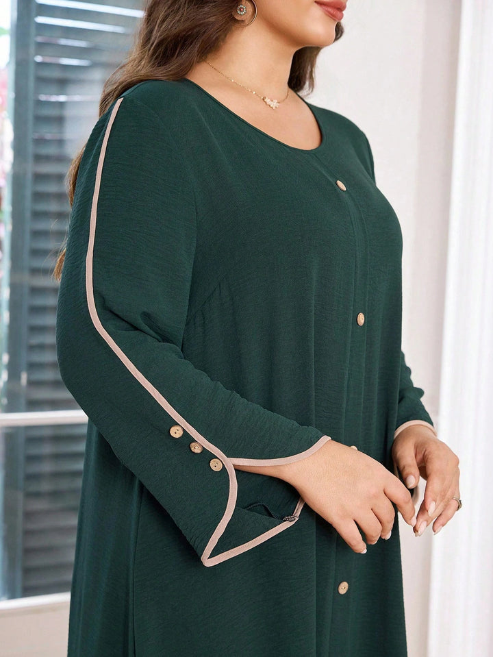 Shein Curve+ maxi ruha, zöld