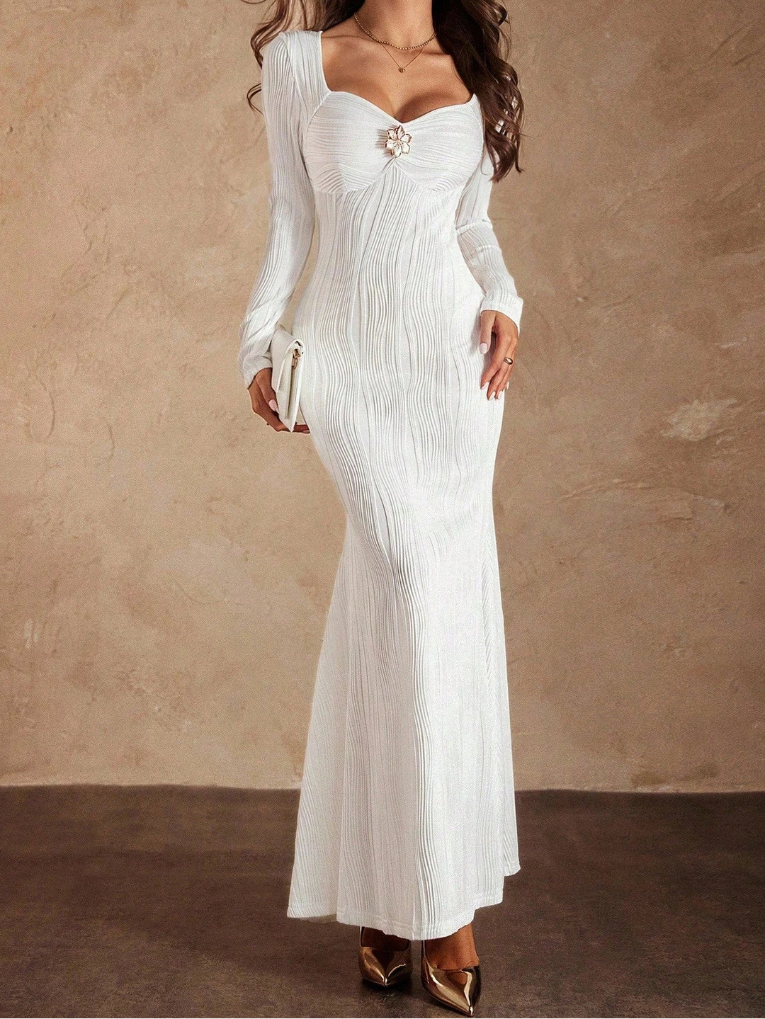 Rochie maxi SHEIN, alb