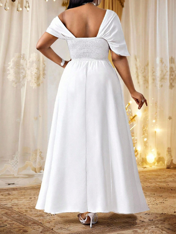 Rochie maxi Shein Curve+, alb