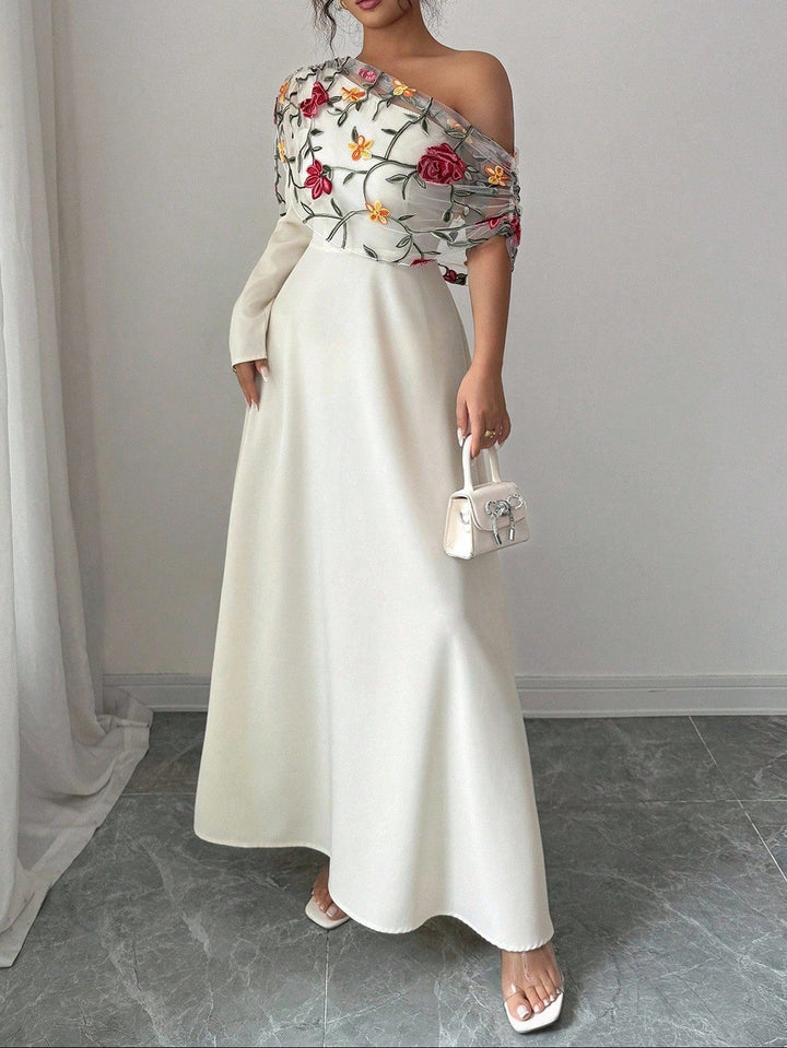 Shein maxi ruha, krémszínű