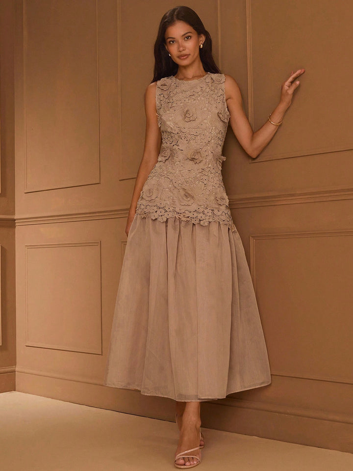 SHEIN maxi ruha, barna
