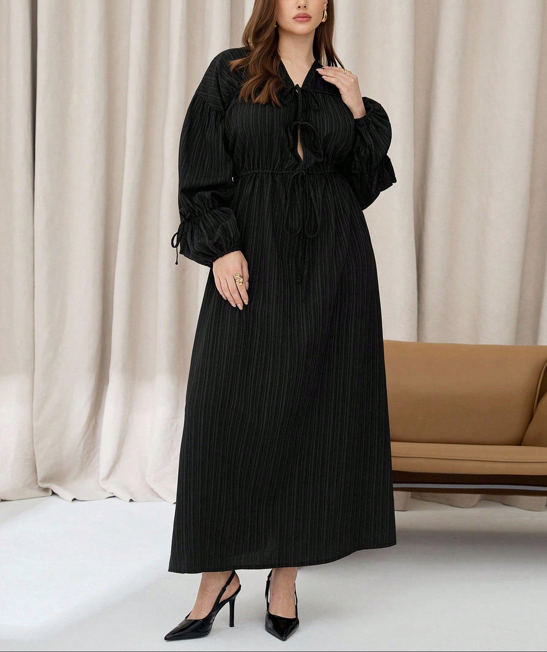 SHEIN maxi ruha, fekete