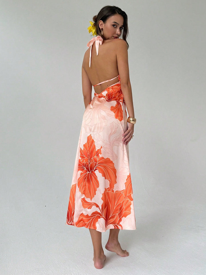 Rochie maxi SHEIN, portocaliu