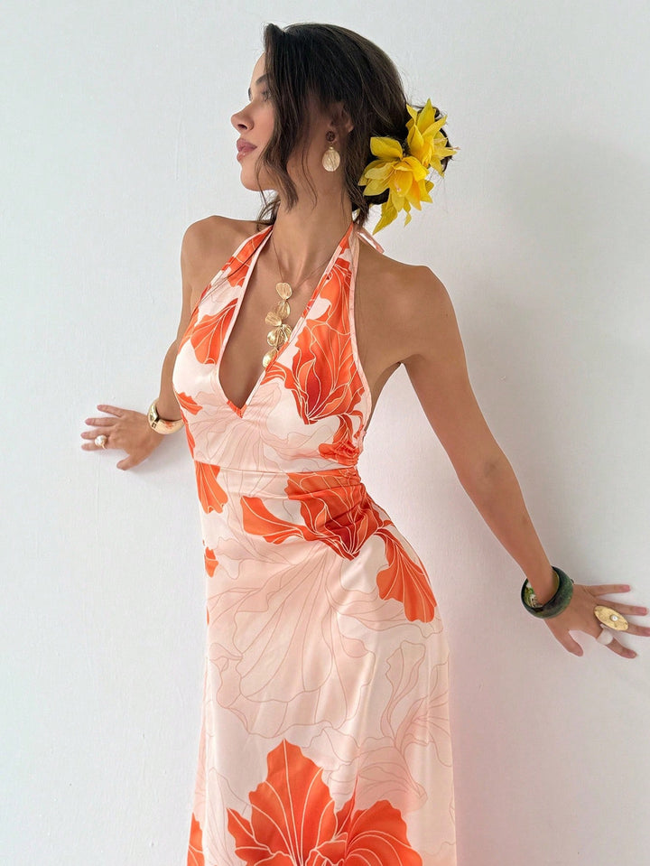 Rochie maxi SHEIN, portocaliu