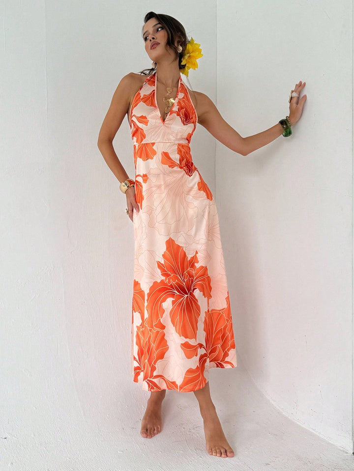 Rochie maxi SHEIN, portocaliu