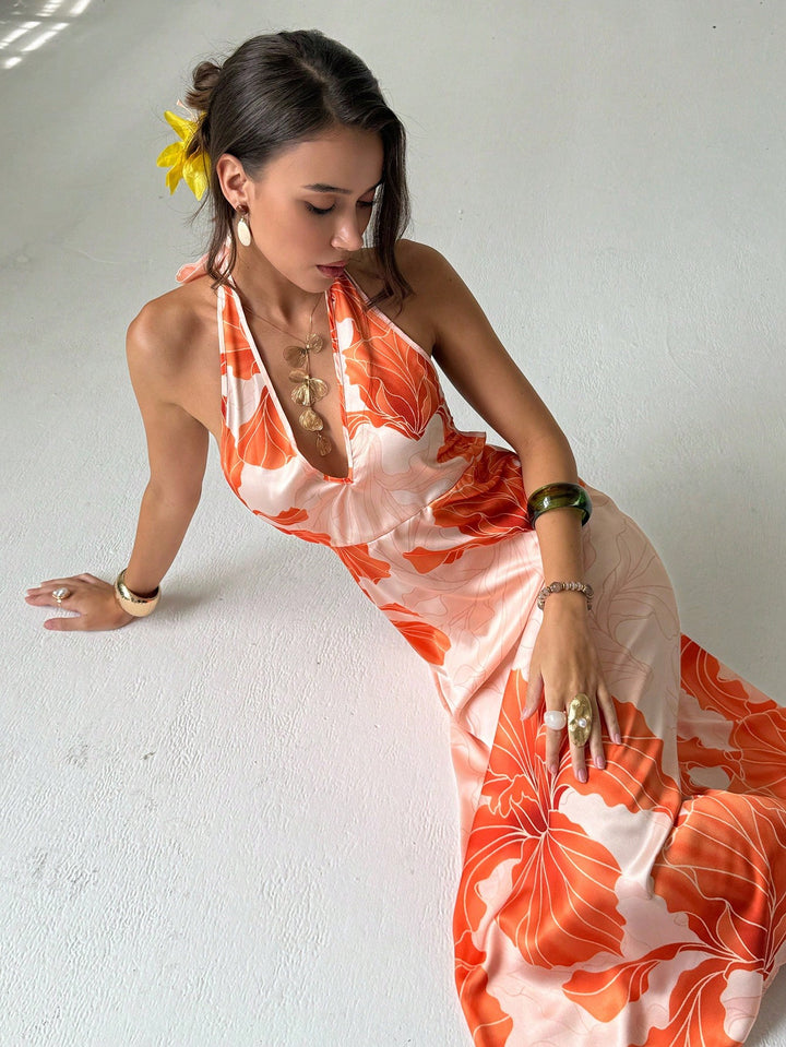 Rochie maxi SHEIN, portocaliu