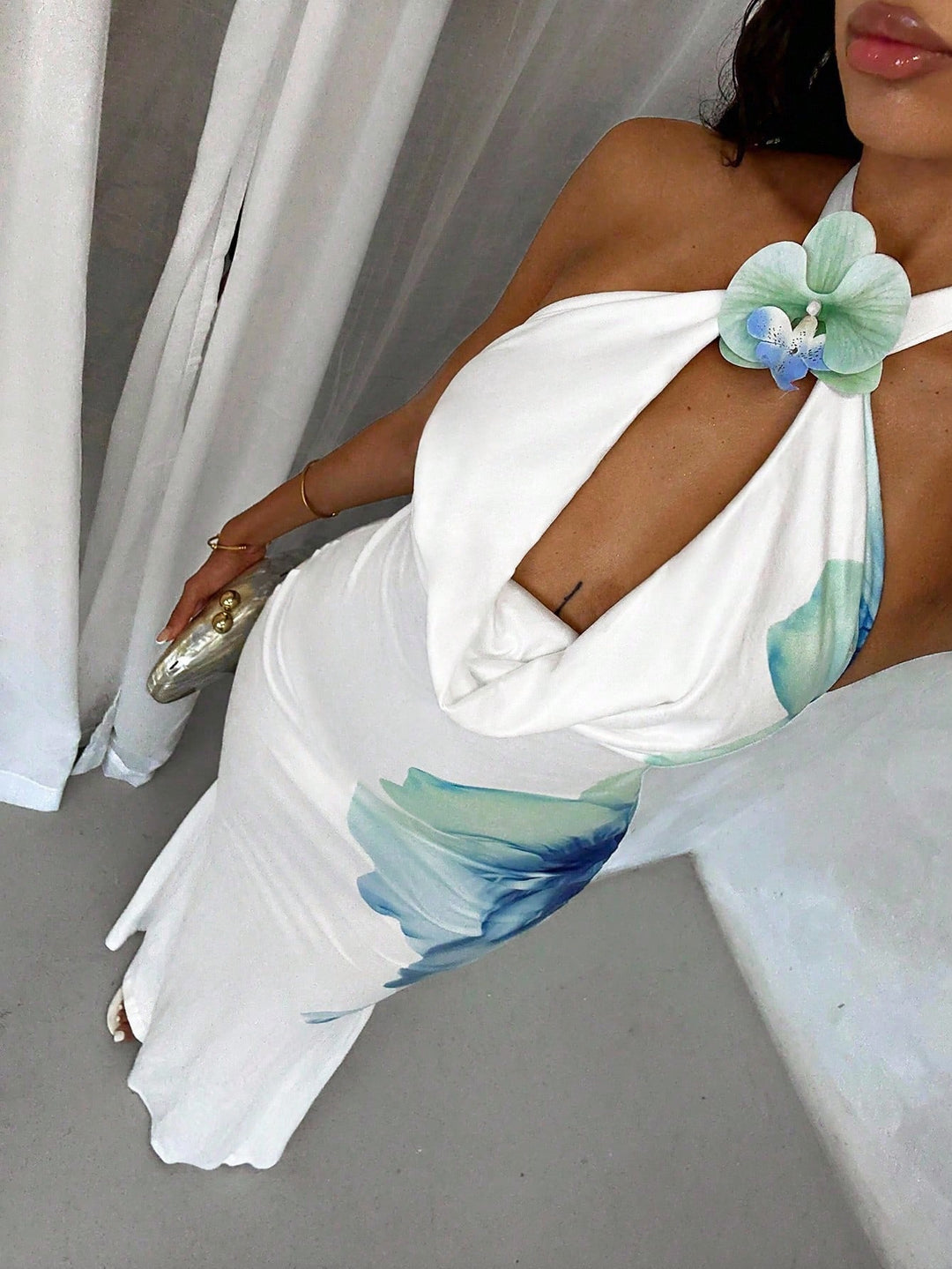 Rochie maxi SHEIN, alb