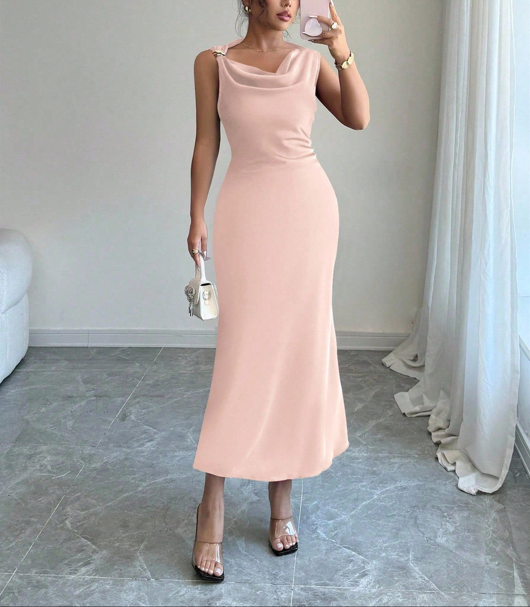 SHEIN maxi ruha, rózsaszín