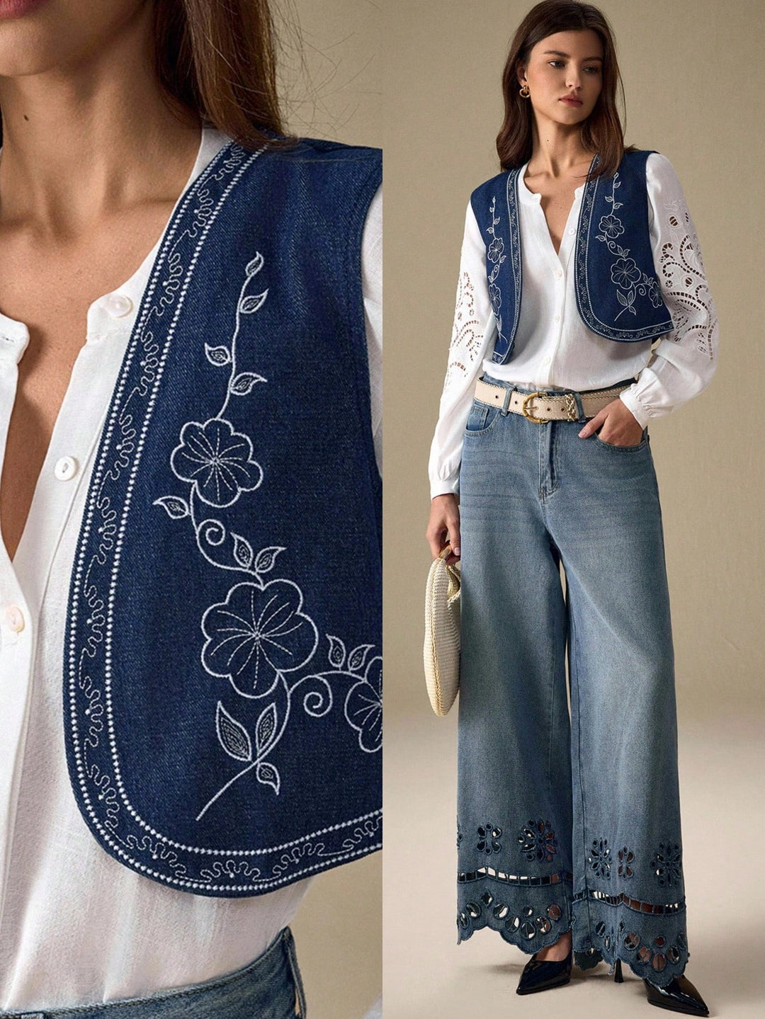 Vesă denim SHEIN, albastru