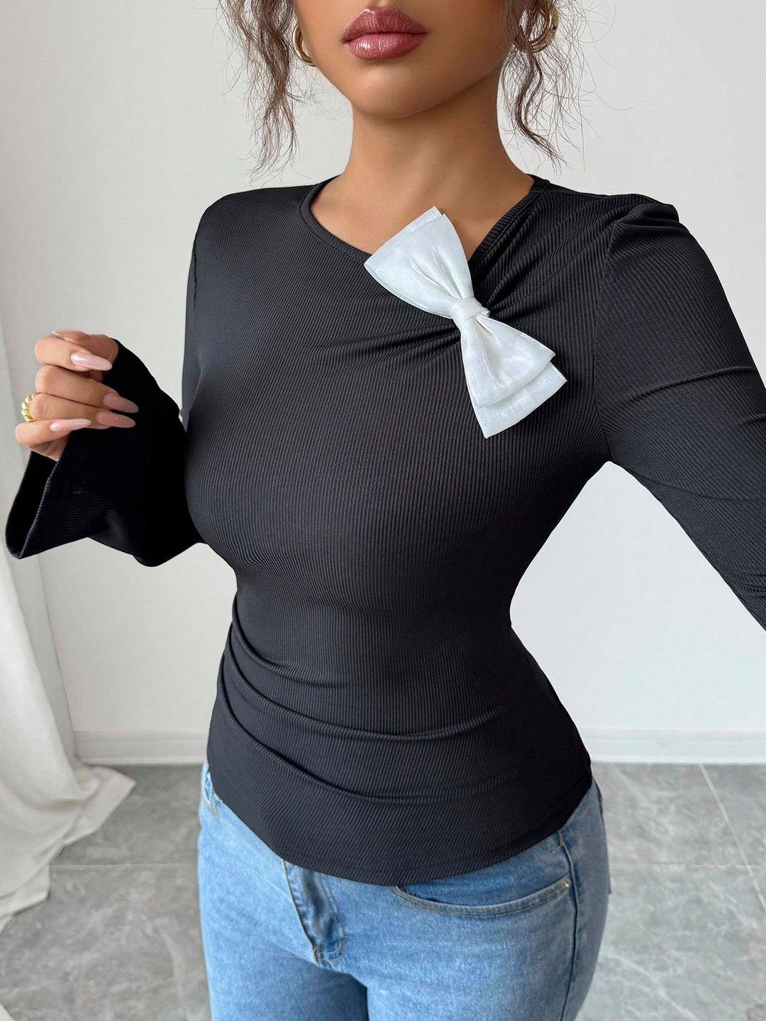 SHEIN blúz, fekete
