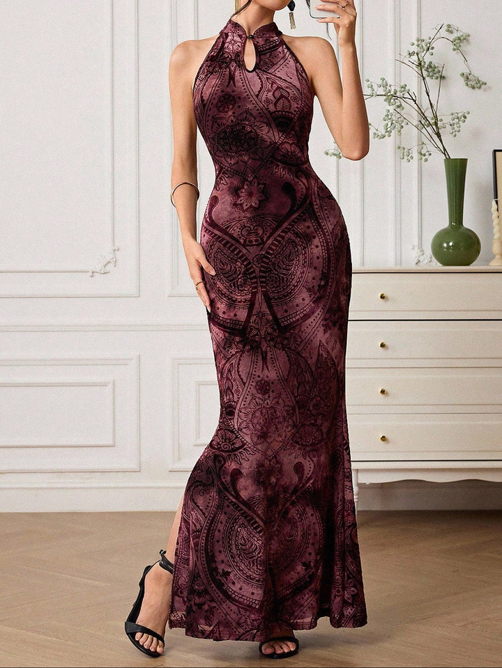 Shein maxi ruha, bordó