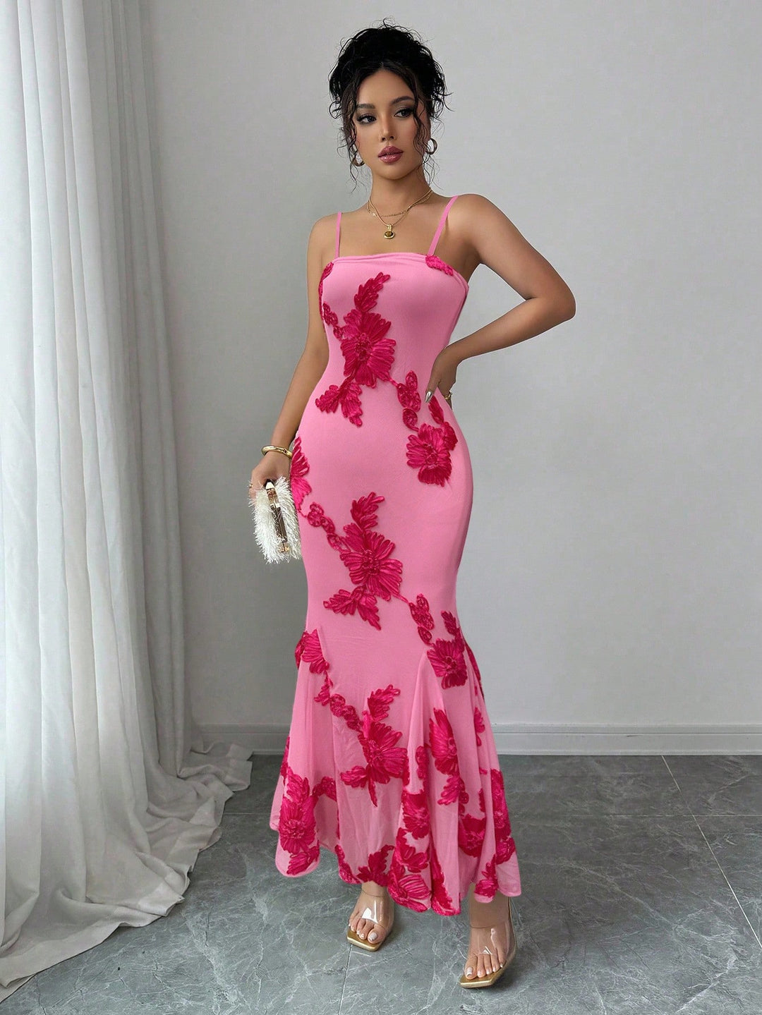 Rochie maxi SHEIN, roz