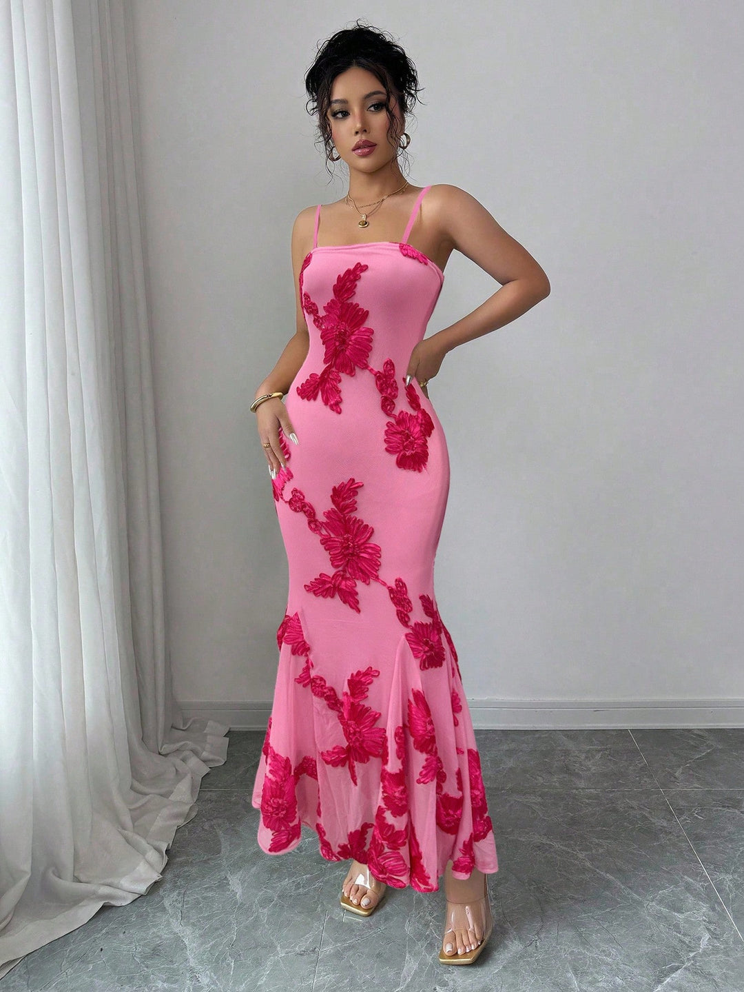 Rochie maxi SHEIN, roz