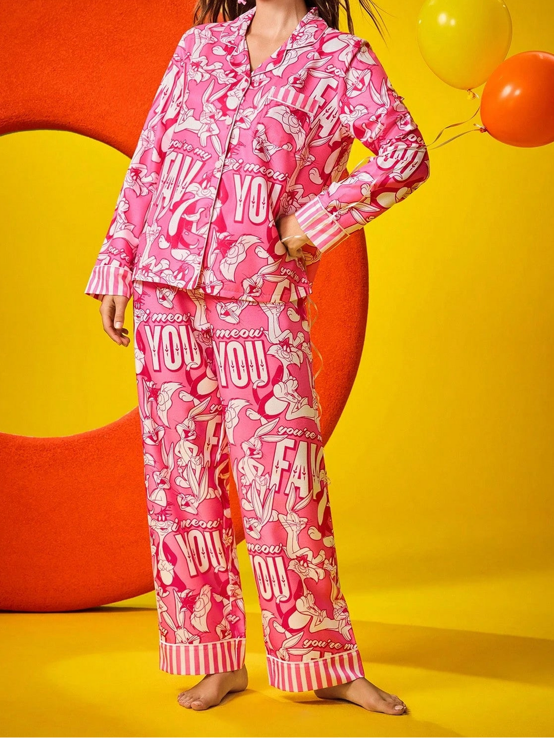 Compleu pijamale SHEIN, roz