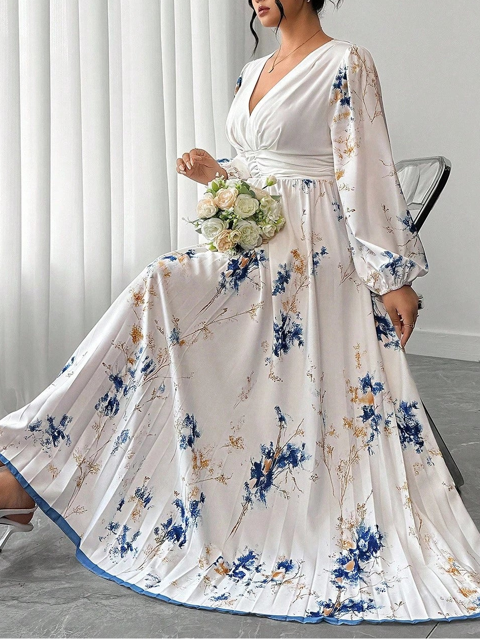 Shein Curve+ maxi ruha, fehér
