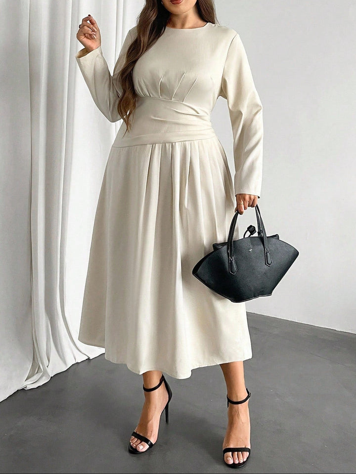 Rochie midi Shein Curve+, bej