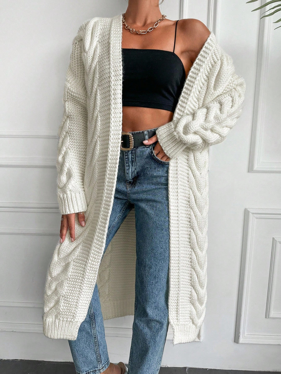 Cardigan SHEIN, alb