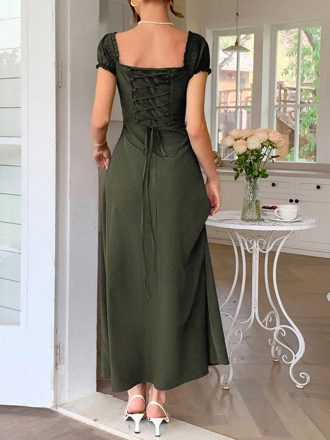 Rochie maxi SHEIN, kaki
