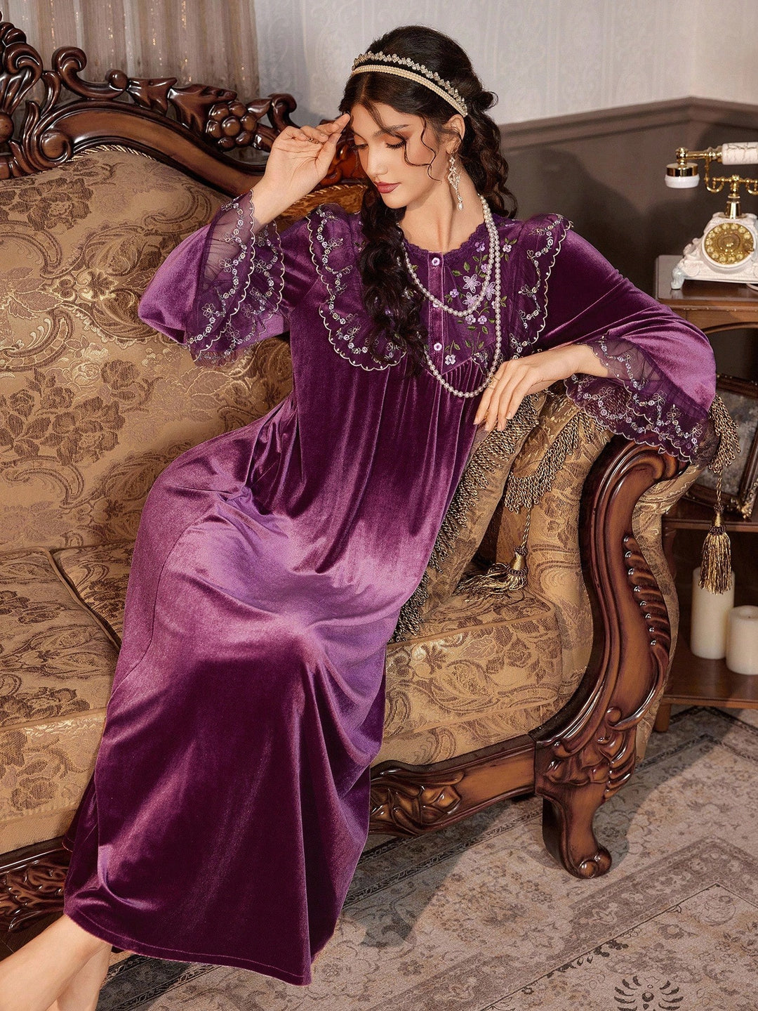 Rochie de noapte SHEIN, mov