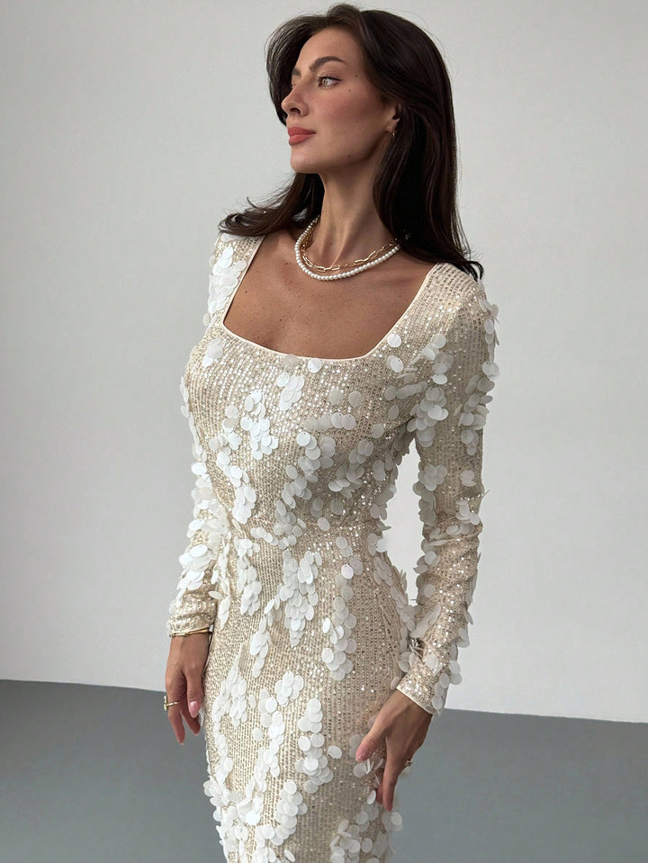 Rochie maxi SHEIN, crem