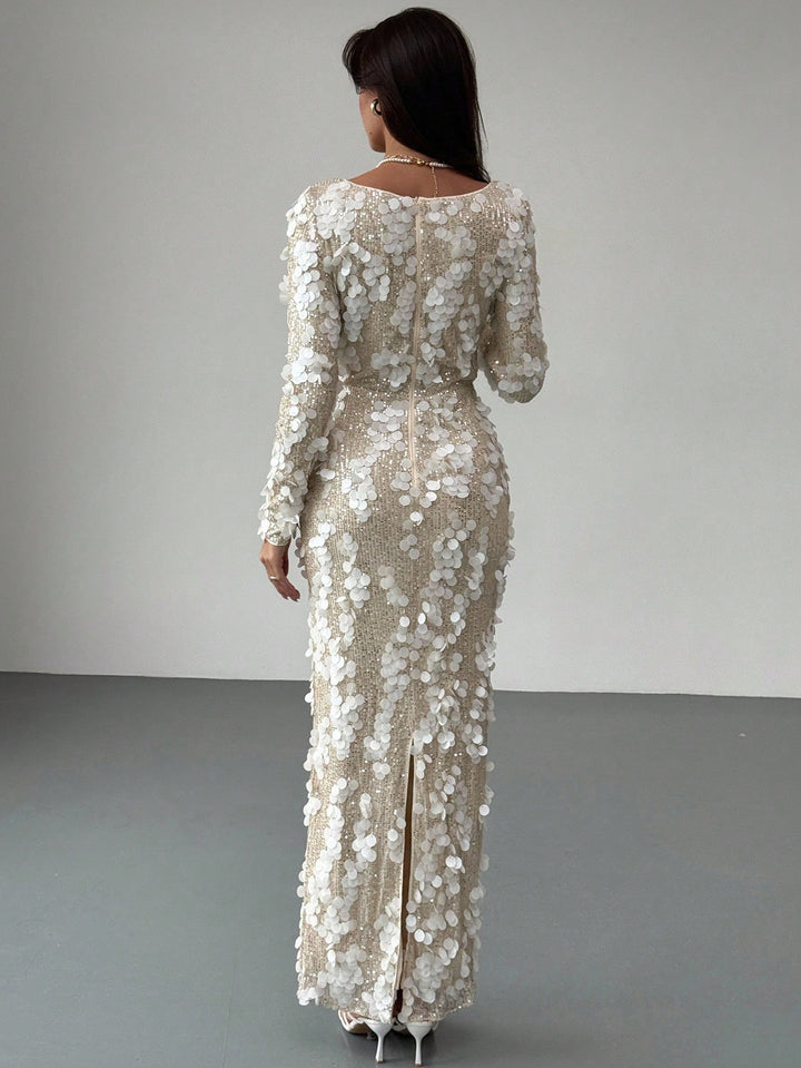 Rochie maxi SHEIN, crem