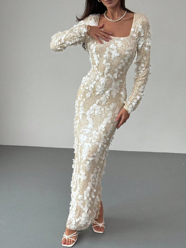 Rochie maxi SHEIN, crem
