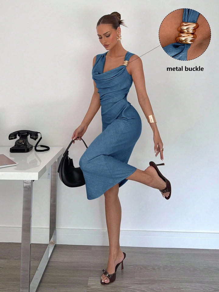 Rochie midi SHEIN, albastru