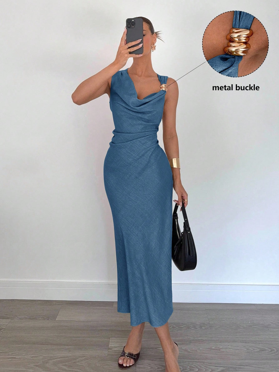 Rochie midi SHEIN, albastru