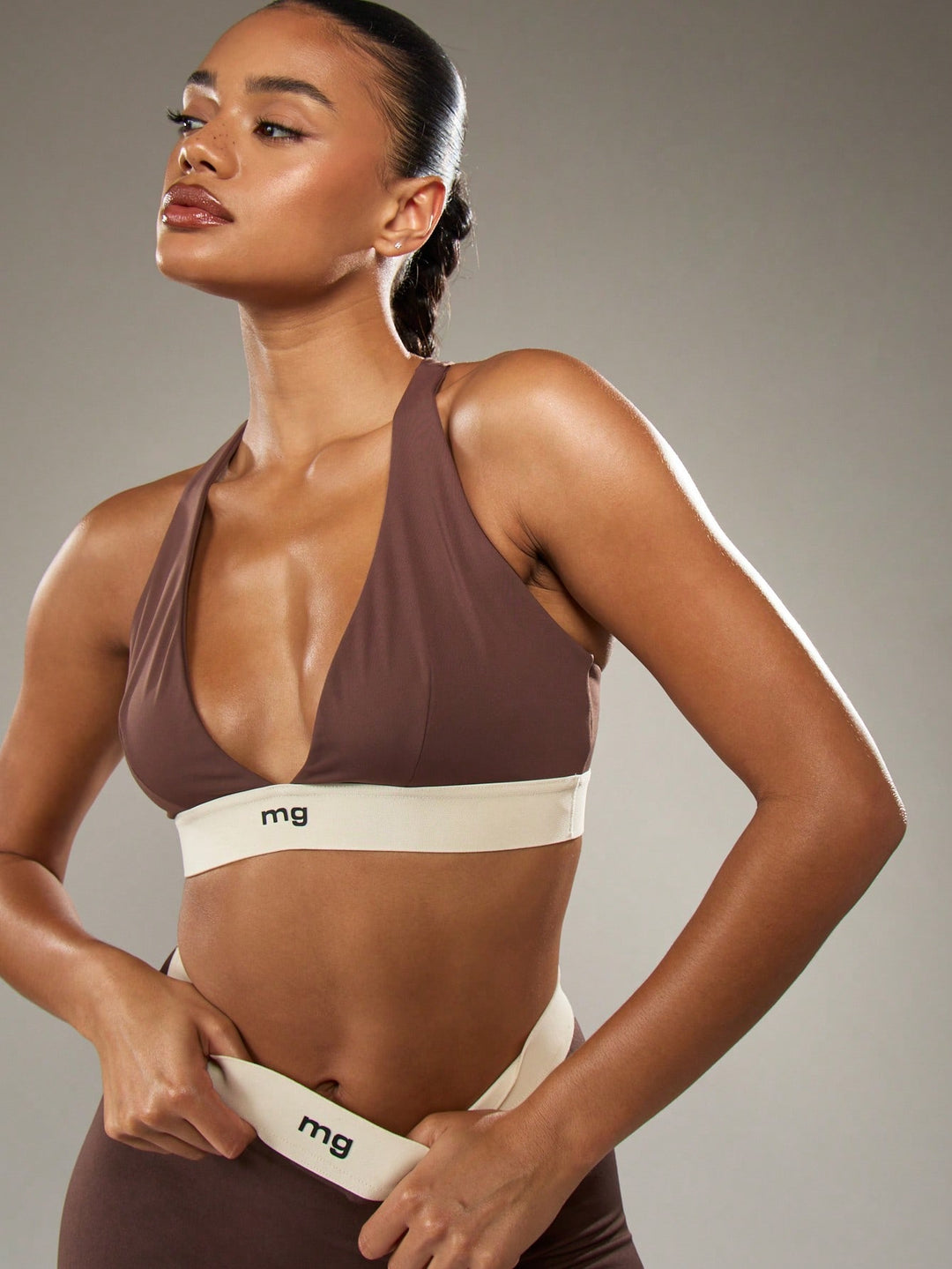 SHEIN Sportmelltartó, barna