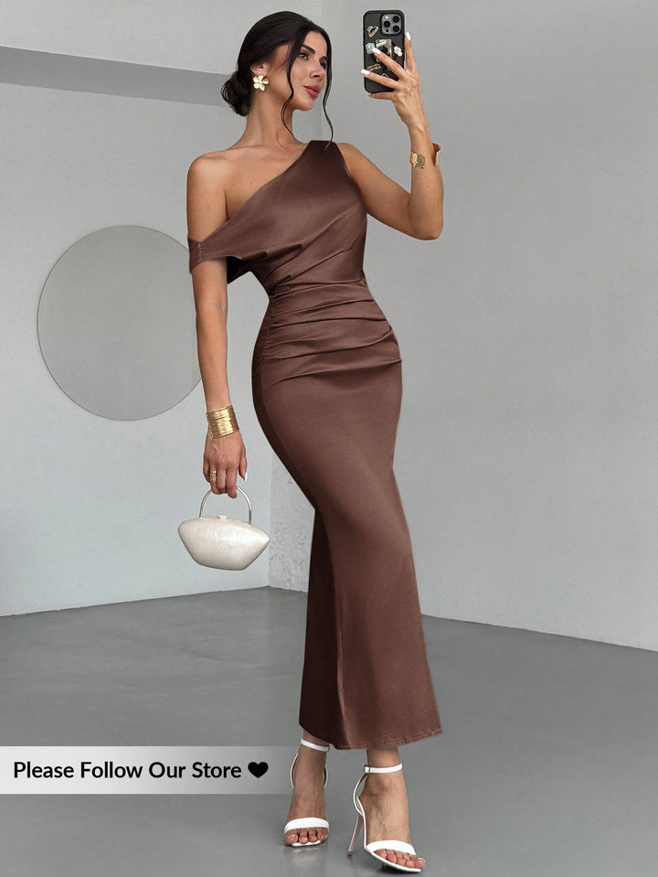 Rochie midi SHEIN, maro