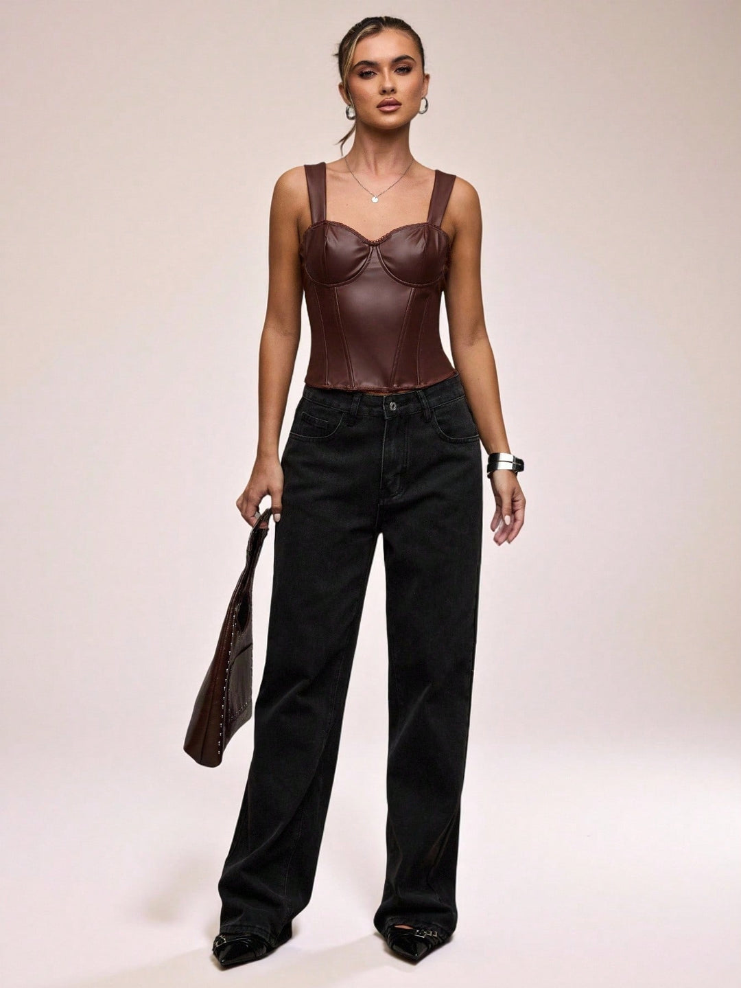 Barna SHEIN ujjatlan felső