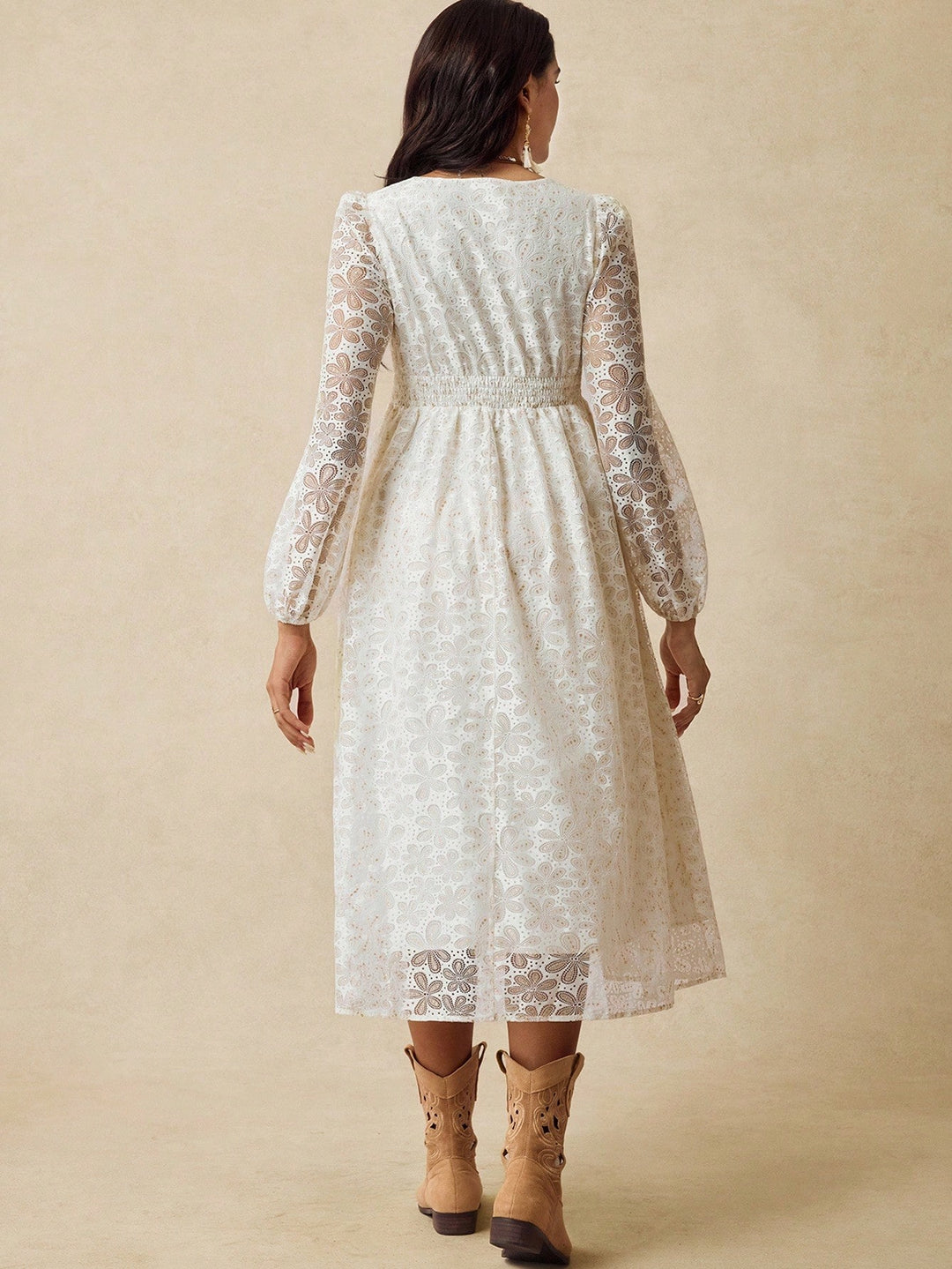Rochie maxi Shein, crem