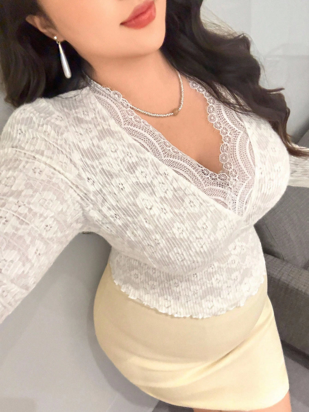 SHEIN blúz, krém