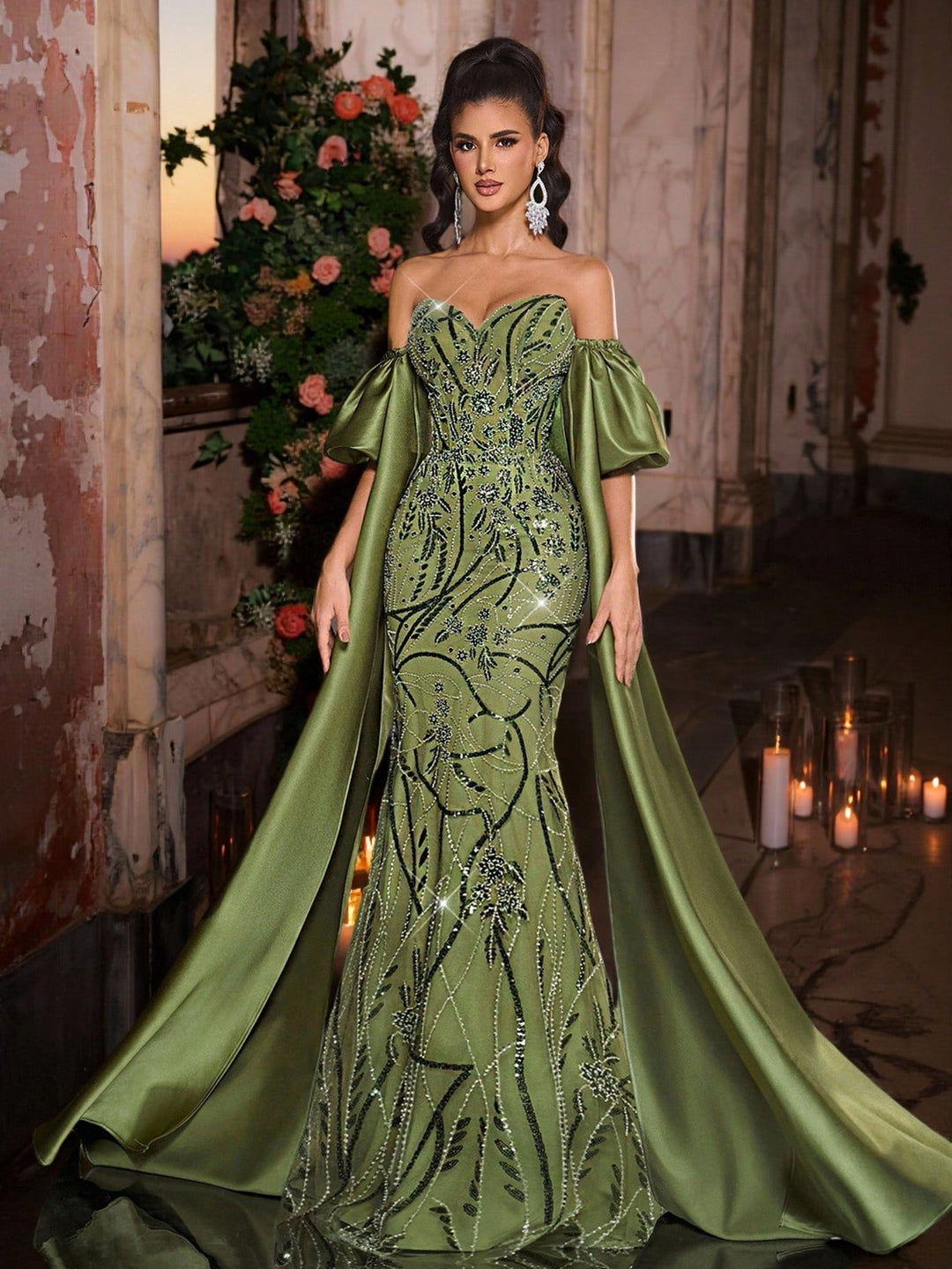 Rochie SHEIN, kaki