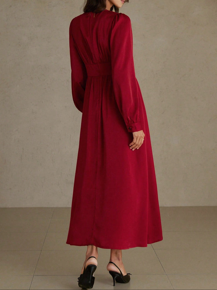 SHEIN maxi ruha, bordó