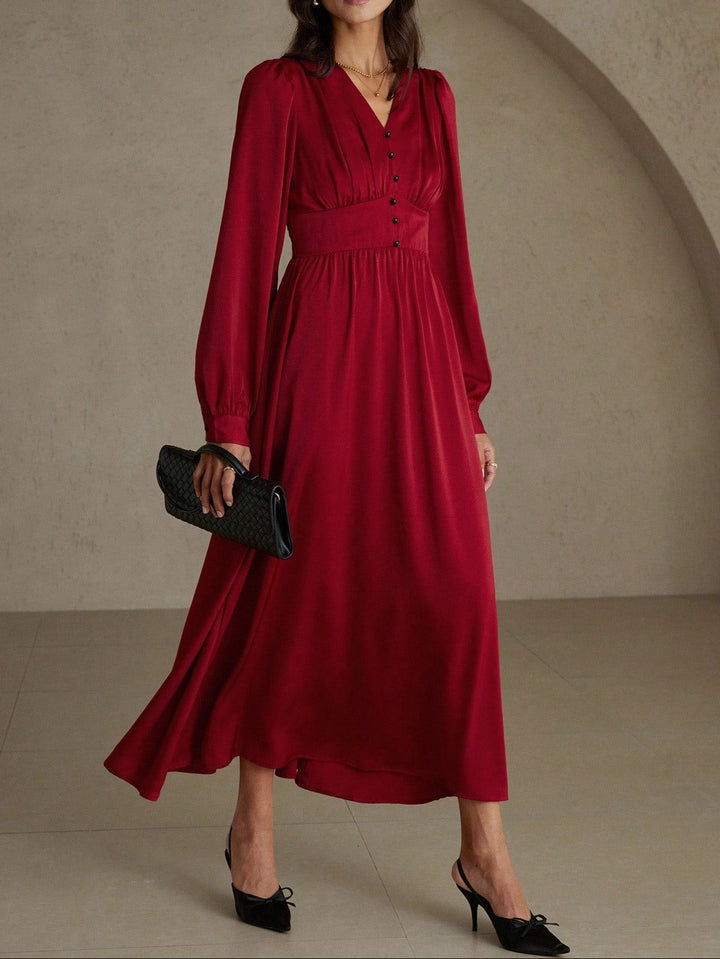 SHEIN maxi ruha, bordó