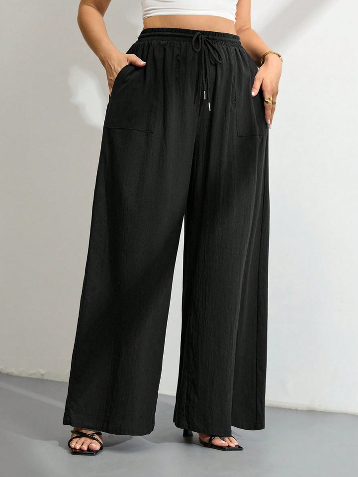 Shein Curve+ nadrág, fekete