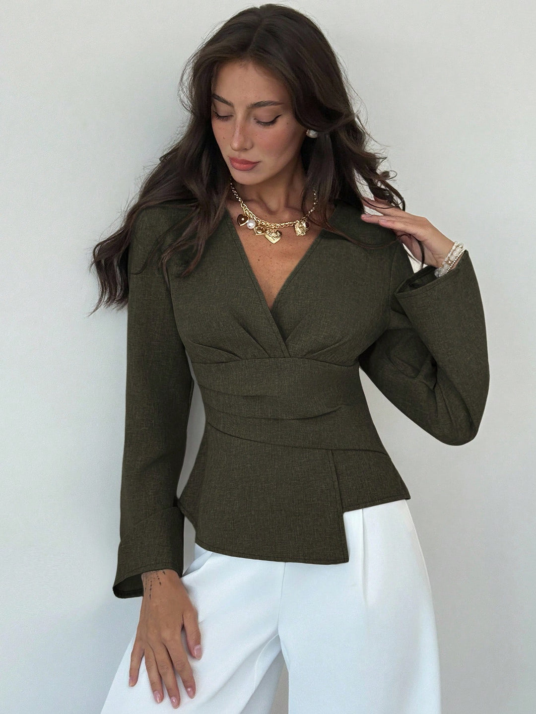 Bluza pulover SHEIN, kaki