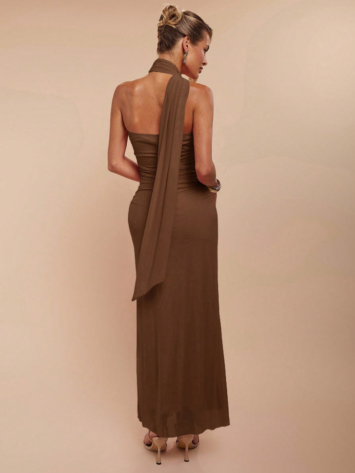Rochie maxi SHEIN, maro