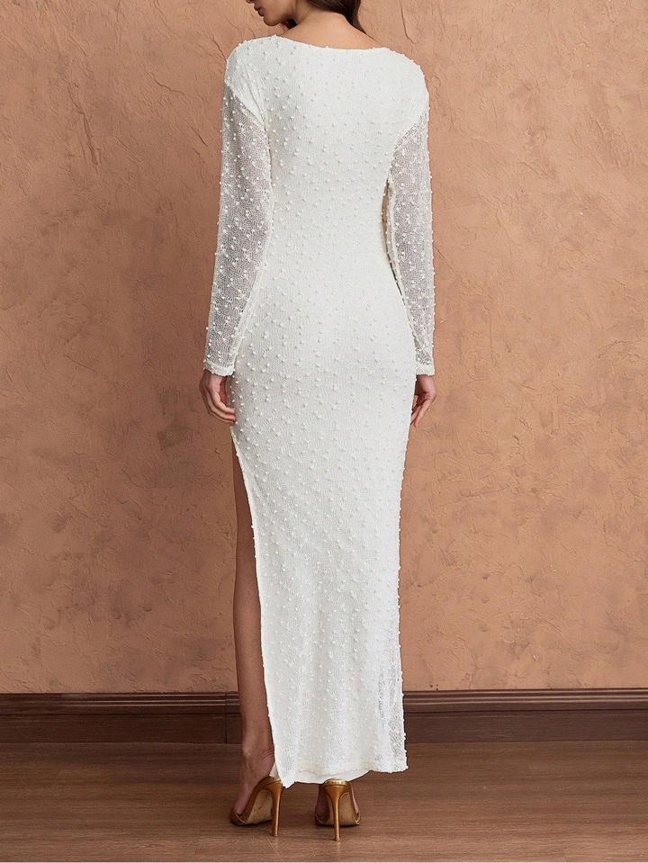 Shein Maxi ruha, krémszínű