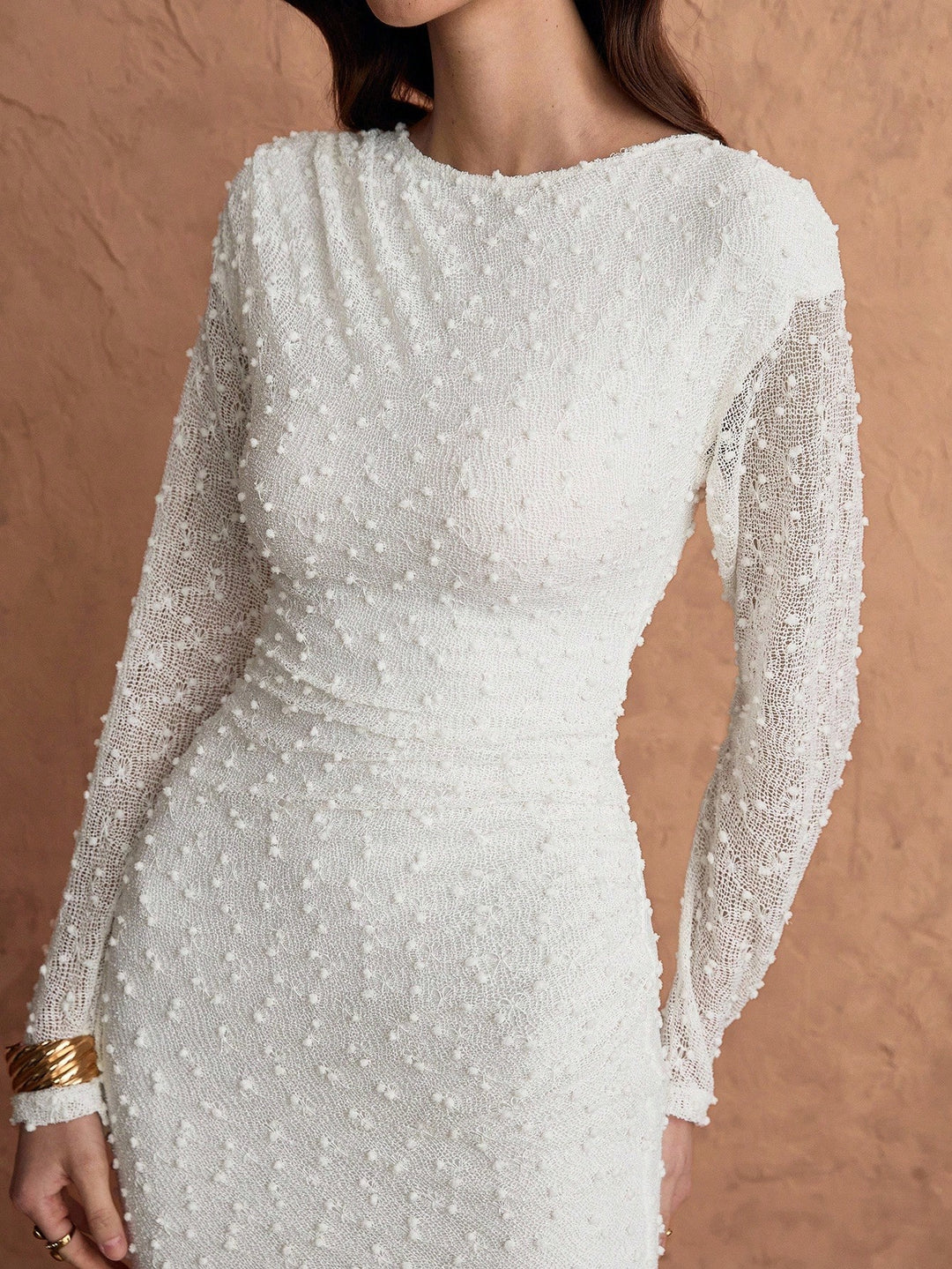 Shein Maxi ruha, krémszínű