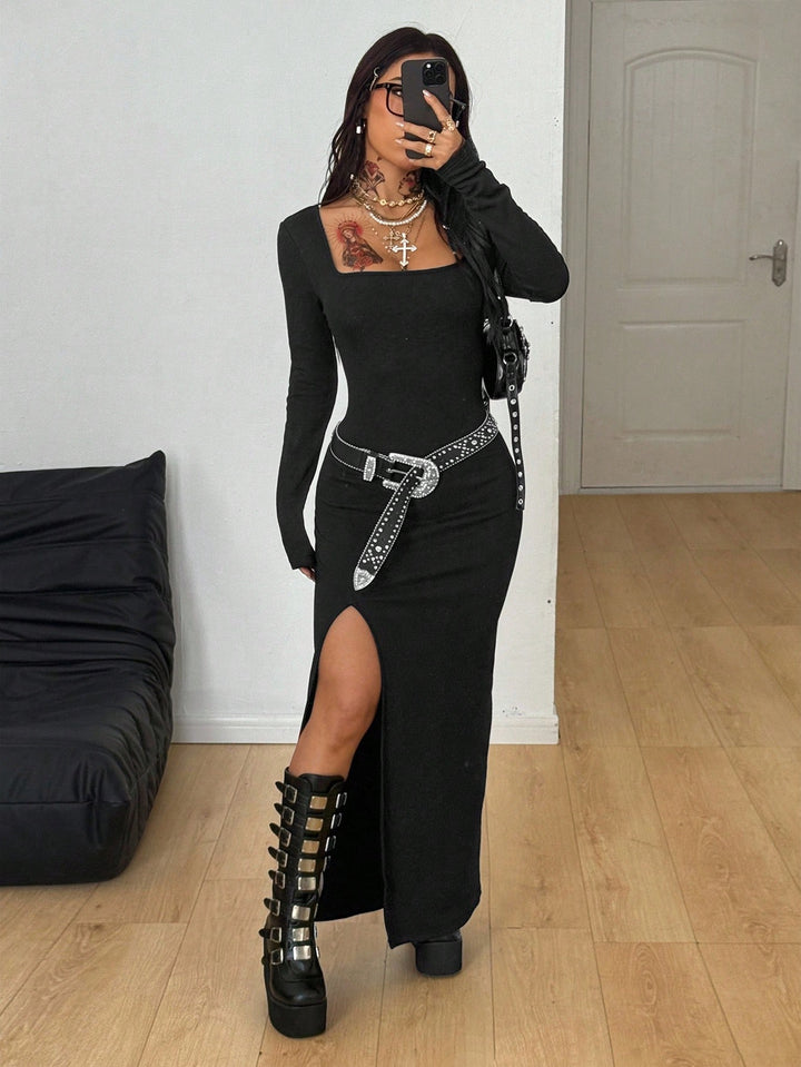SHEIN maxi ruha, fekete