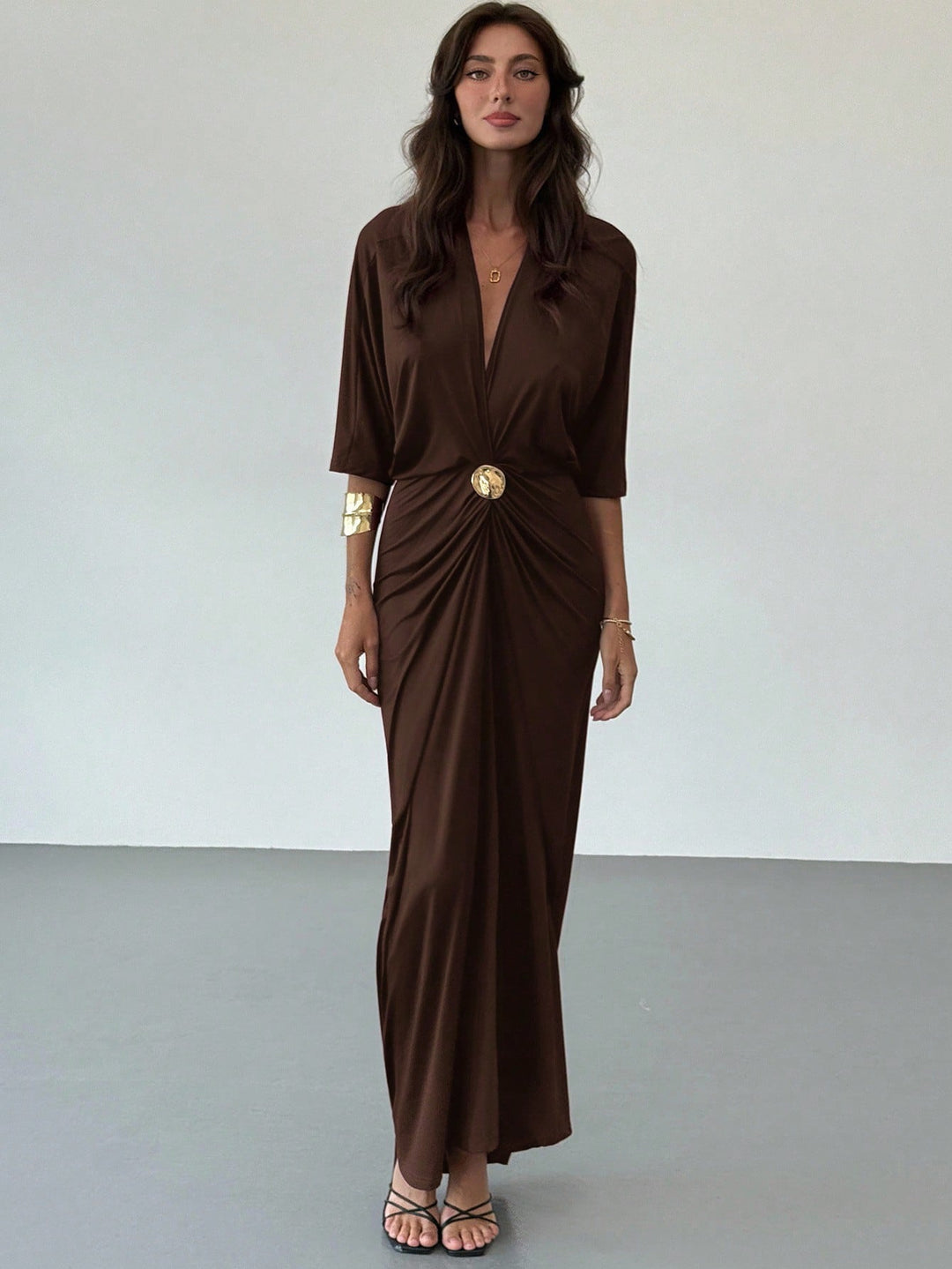 Rochie maxi SHEIN, maro